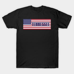 Tennessee State in American Flag T-Shirt